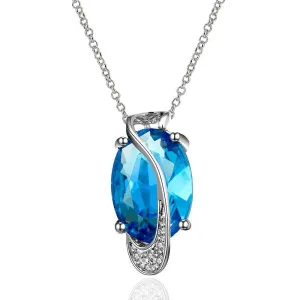 women necklace sapphire jewelry sky stone blue perfume women Gift for her FBLN 3 ELY