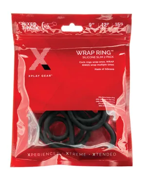 Xplay Gear 9'/12'/15' Silicone Slim Wrap Rings - Pack of 3 Black